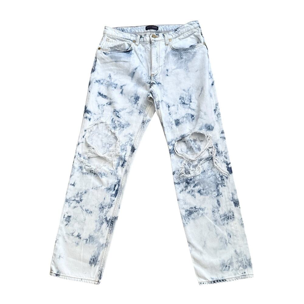 Ramy Brook Elle Boyfriend Jeans Womens 27 Acid Washed Distressed Blue Jeans